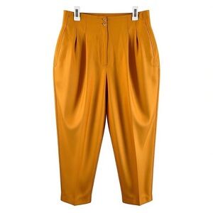 Vintage mustard yellow satin pants with pockets